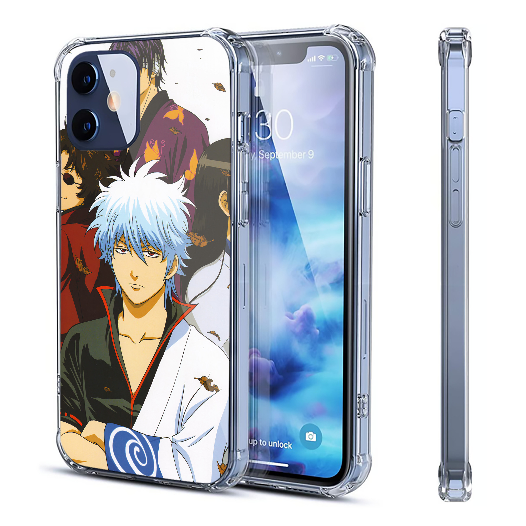 （画像用） ぎんたま 坂田銀時（さかたぎんとき） 神楽 志村新八（しむら しんぱち） GINTAMA Sakata Gintoki Kagura Shimura Shinpachi 【iPhone 12シリーズ対応】透明スマホケース（クリアソフトケース）